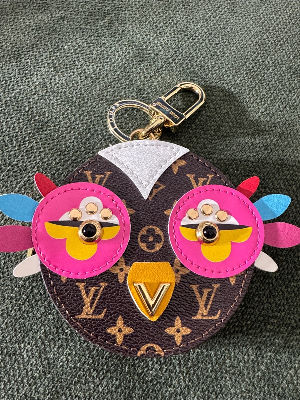 Designer-Inspired Pink & Brown Novelty Keychain Pouch